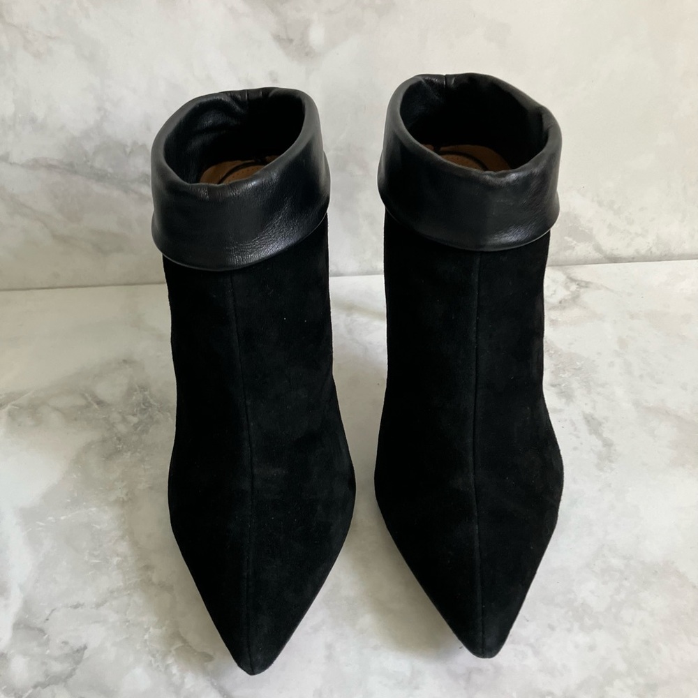 CALVIN KLEIN Black Searra Kid Suede Heels Size 7 - Picture 2 of 9